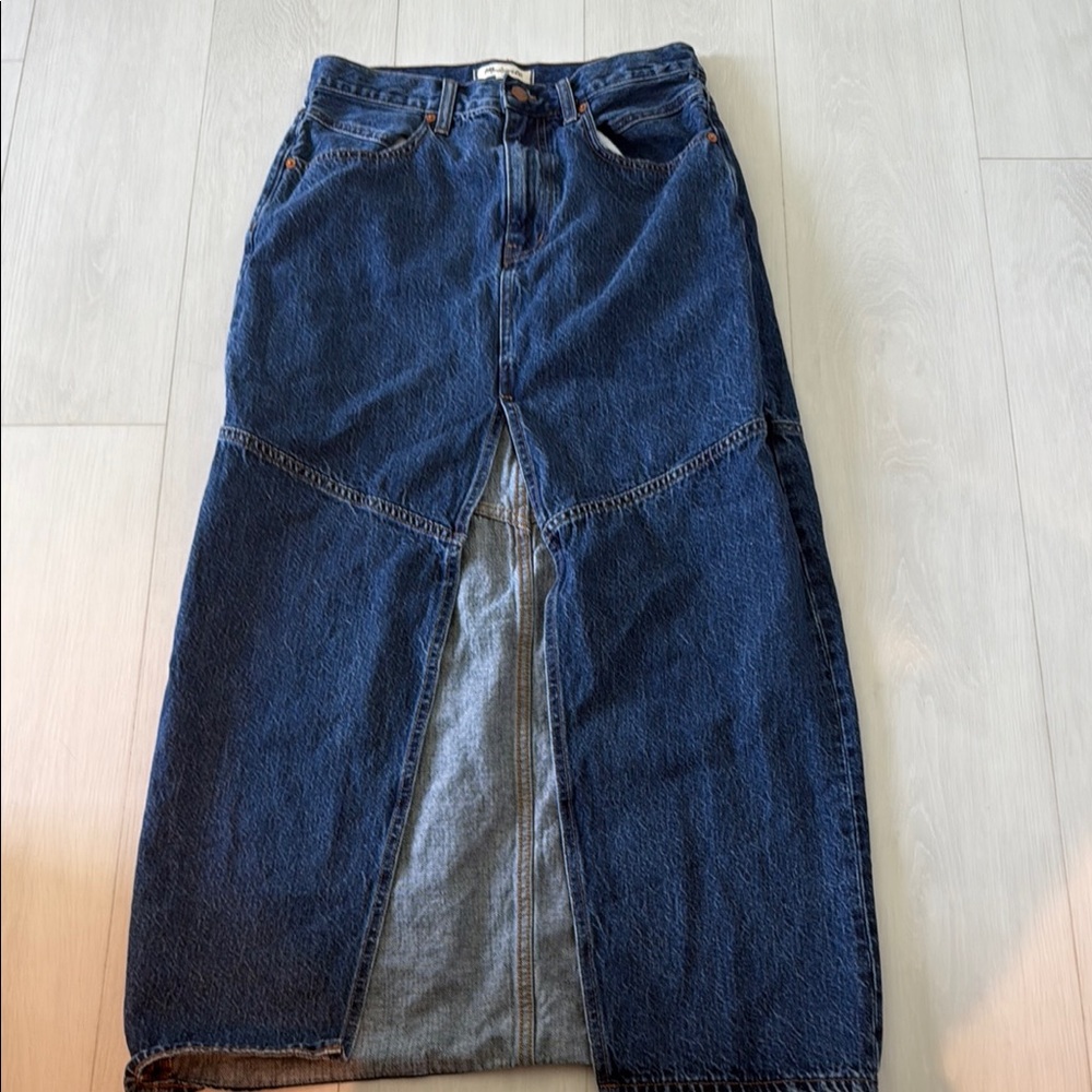 Madewell Denim Maxi Skirt with Front Slit